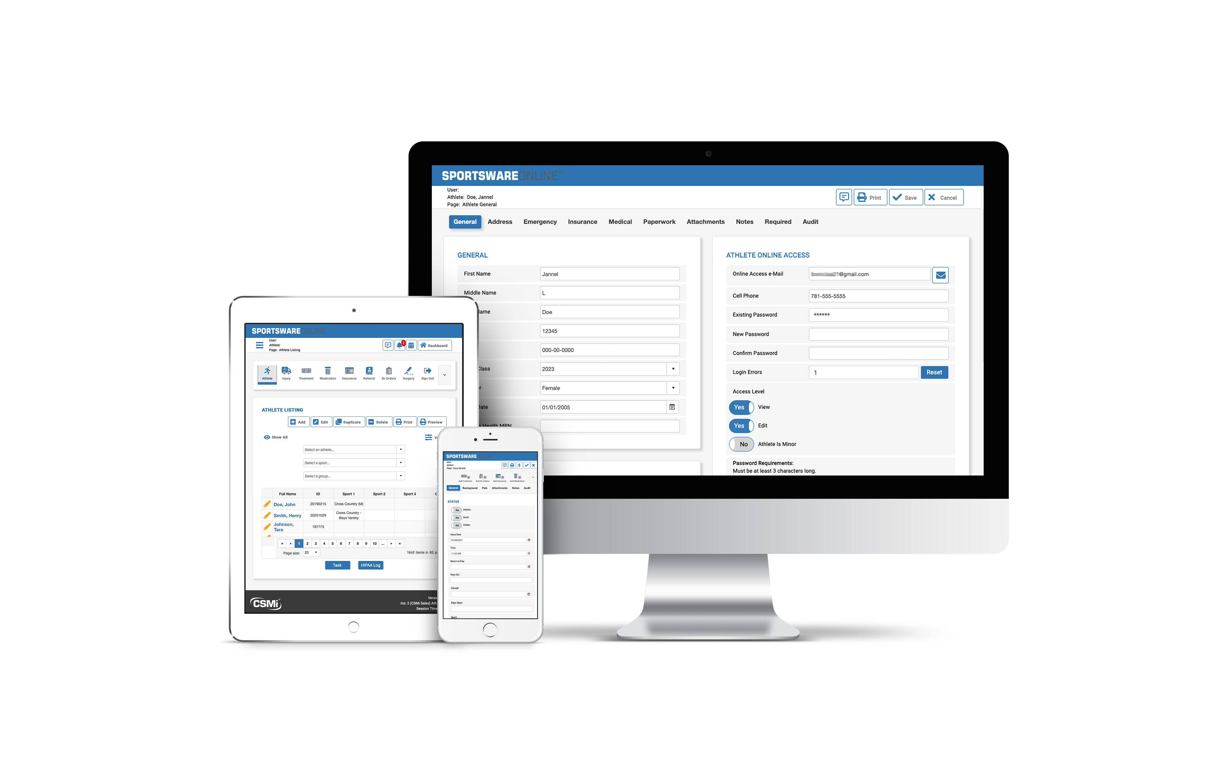 sportsware athletic training software