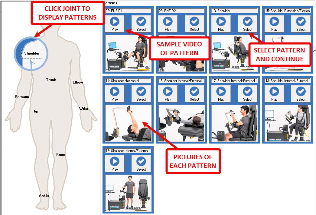Test & Exercise Pattern Selection