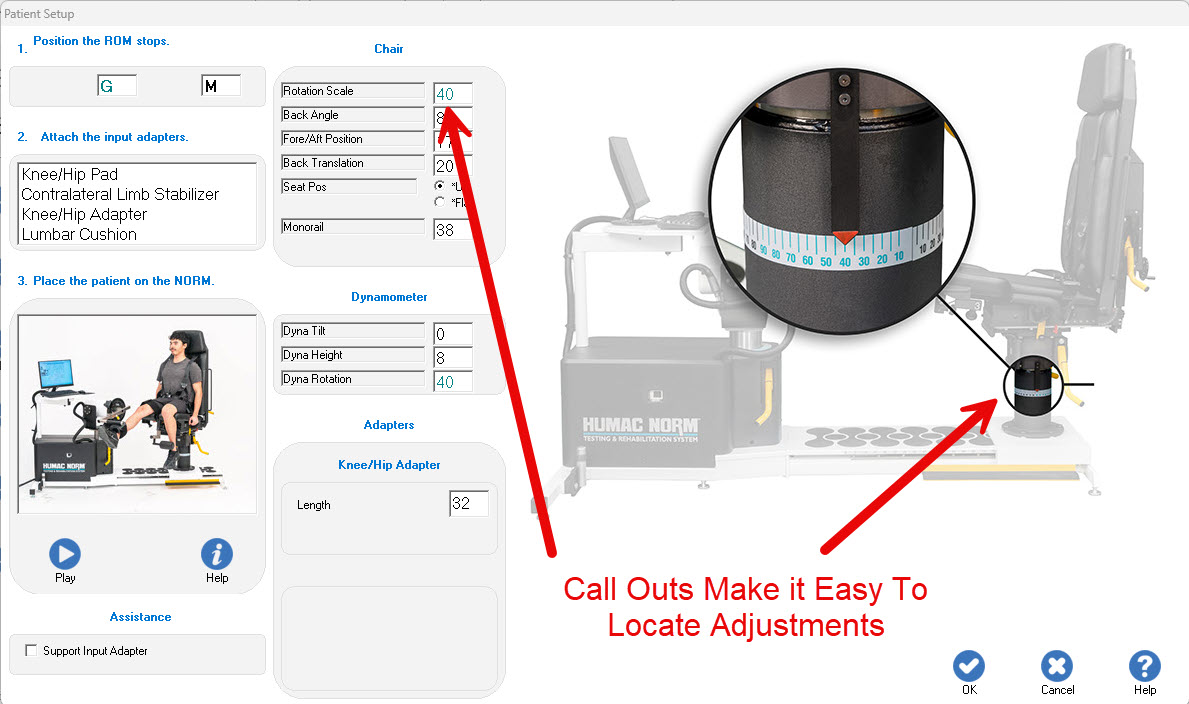 Patient Setup Includes Fly-Outs