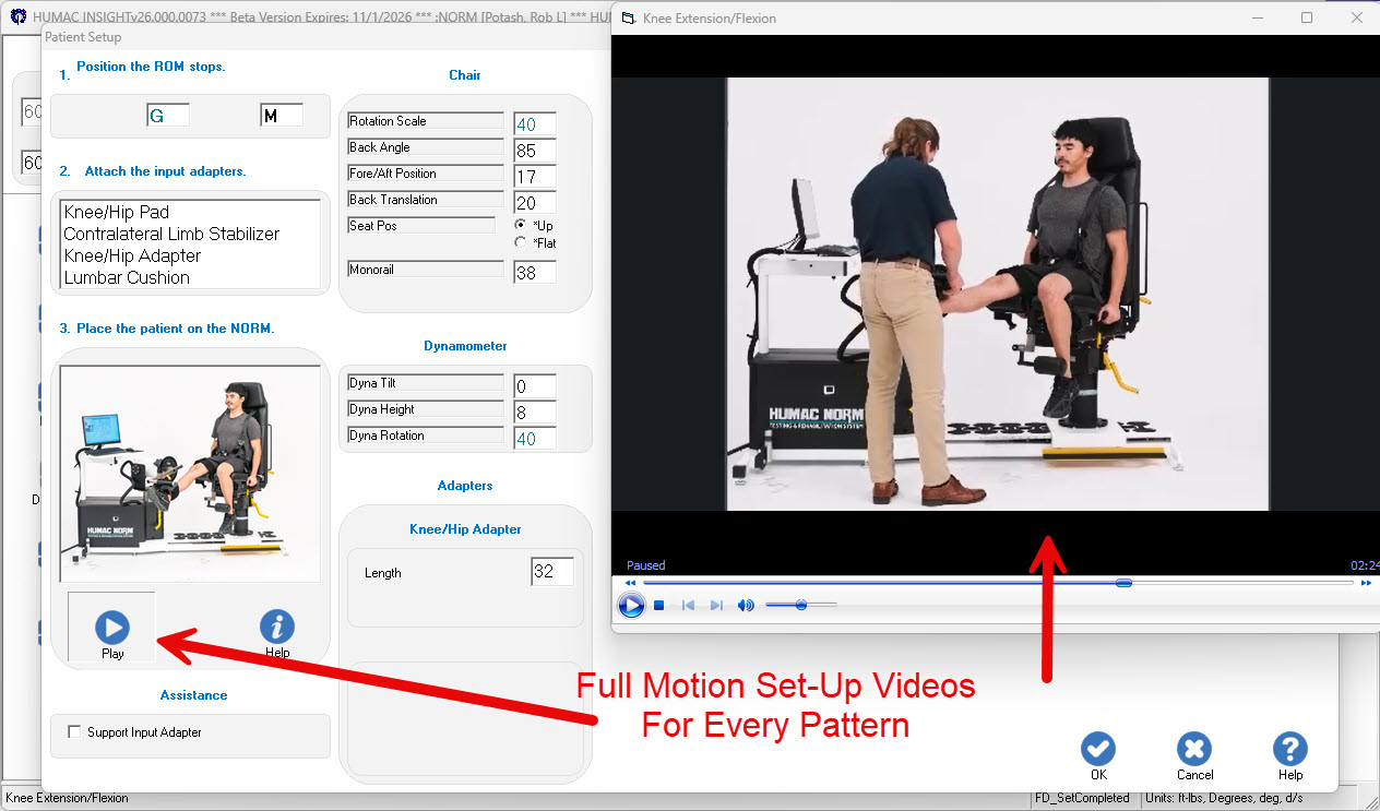 Patient Setup Also Include Full-Motion Videos